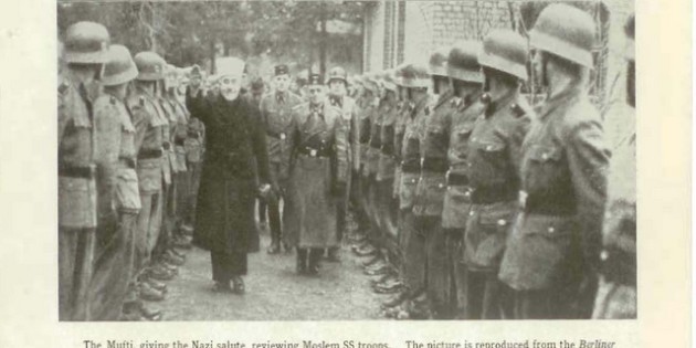 The Mufti, Giving the Nazi Salute, Reviewing Moslem SS Troops.