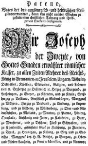 Edict of Toleration, 1782