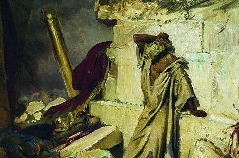 Cry of Prophet Jeremiah on the Ruins of Jerusalem, Ilya Yefimovich Repin, 1870.