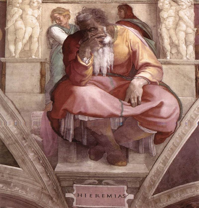 The Prophet Jeremiah Michelangelo Buonarroti 1508 1512 Center For