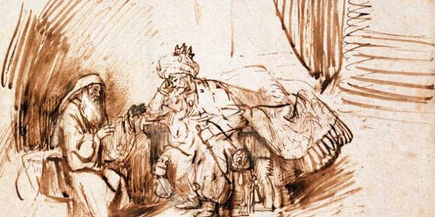 Nathan before King David, Rembrandt (1606-1669).
