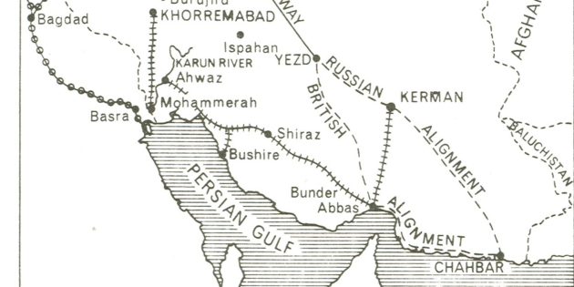1910 Railroads Built as Land Routes to Persian Gulf & India