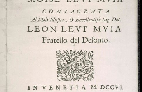 Elegy, Moise Levi Muia and Leon Levi Muia (?), Venice, 1706, RB448:33, Title page.
