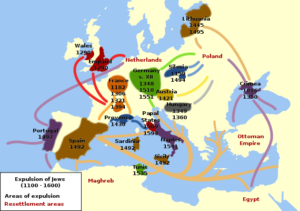 Map of Expulsion of Jews from Europe