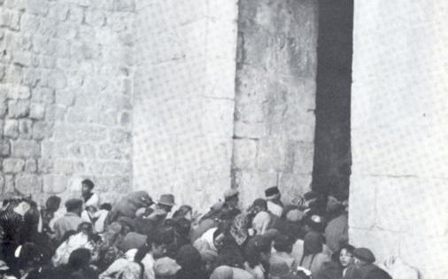 Jewish Quarter Residents Evacuating the Old City through the Zion Gate, May 1948.