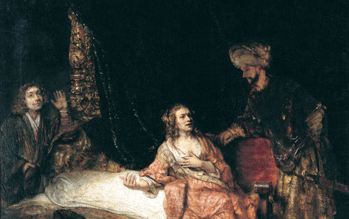 Joseph Resists Temptation, Rembrandt (1606-1669).