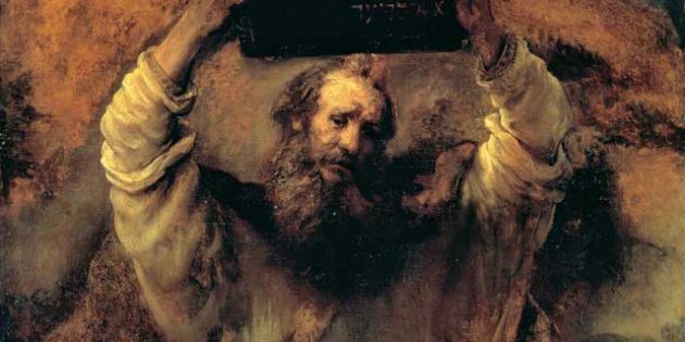 Moses with the Tables of the Law, Rembrandt, 1659.