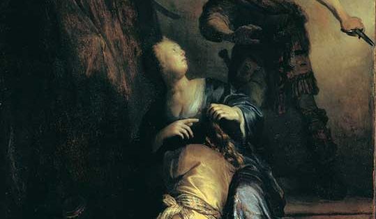 Samson and Delilah, Rembrandt, 1628.