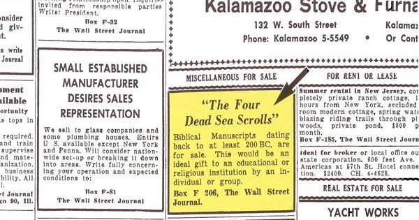 Classified Ad, The Wall Street Journal, June 1, 1954