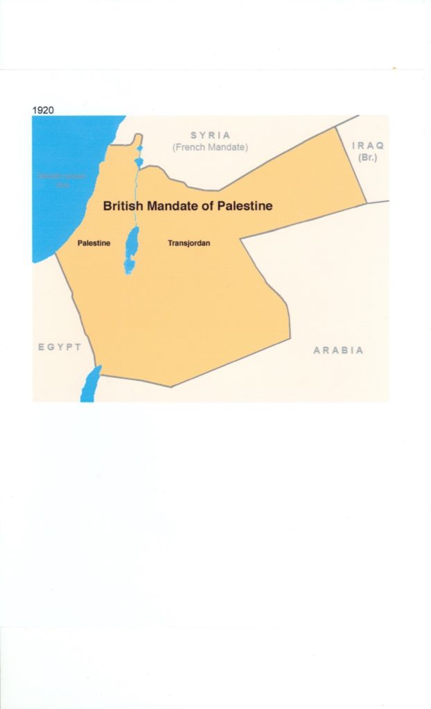 July 1st 1920 Map British Mandate of Palestine