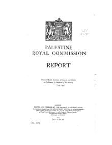 July 1st, 1937 Palestine Royal (Peel) Commission