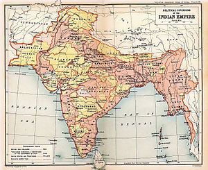 1909 Map of British Indian Empire