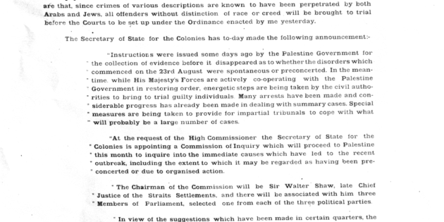 September 4, 1929 High Commissioner of Palestine Mandate Enacts Courts Ordinance